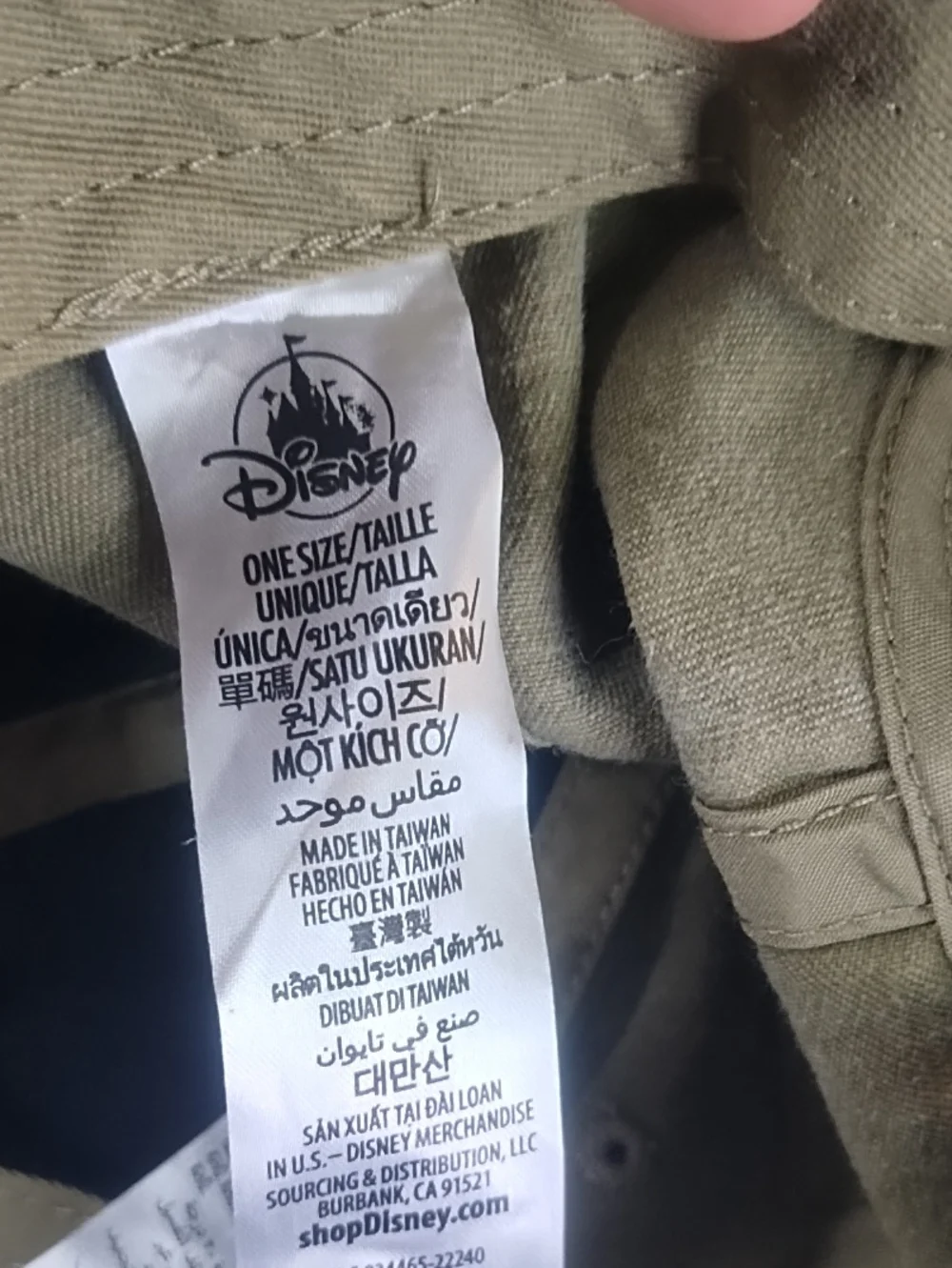 Disney Olive Green Baseball Cap with Mickey Graphic